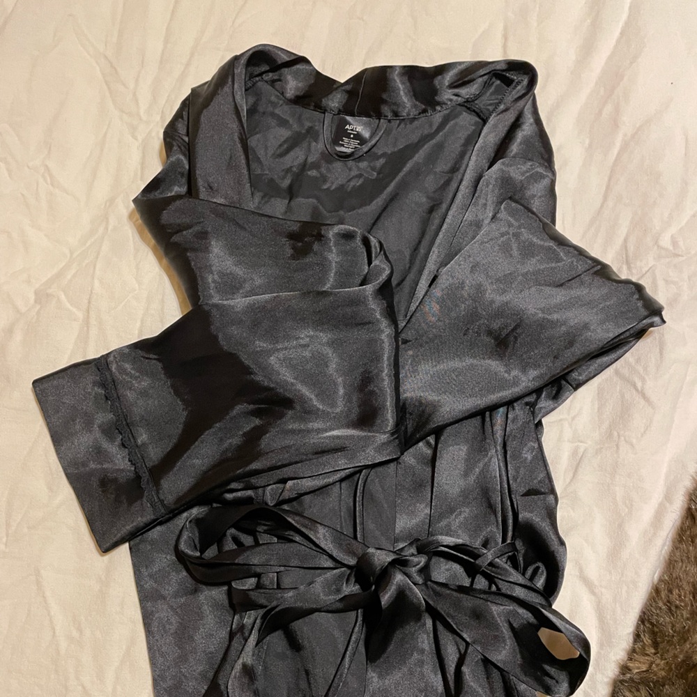 Black silk robe